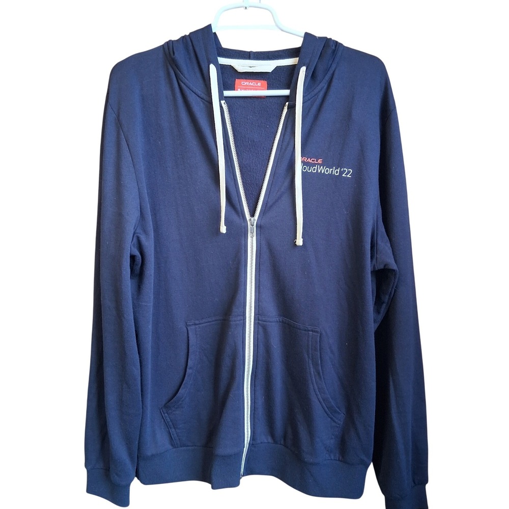 Marine Layer Oracle CloudWorld 2022‎ Navy Full Zip Hoodie Medium EUC